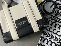 Marc Jacobs The Leather Mini Tote Bag Black White