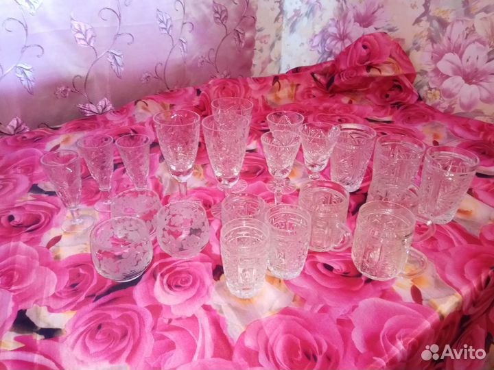 Рюмки, фужеры, стопки, крюшонницы (хрусталь)