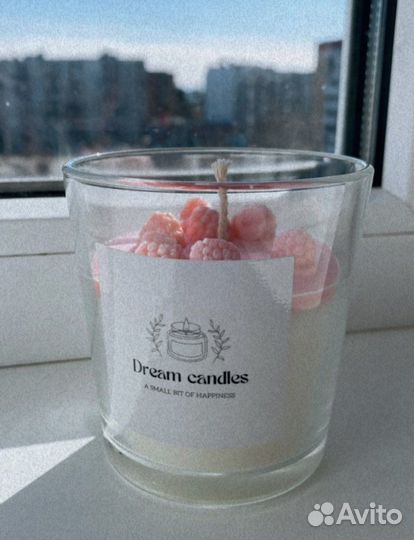 Свеча в стакане «малиновый десерт»