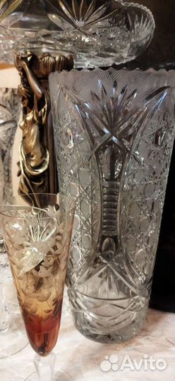 Вазы. Цветной хрусталь. Винтаж