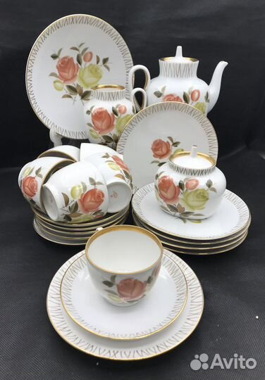 Сервиз чайный лфз букет чайных роз