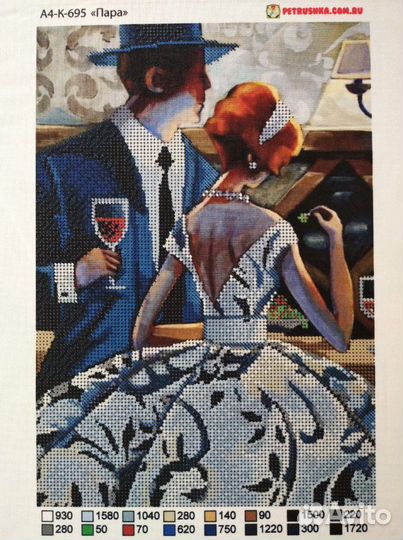 Схема для вышивки бисером на габардине