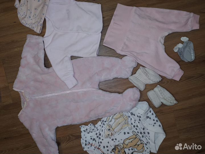 Вещи для девочки пакетом 50-54-56.next, Disney, hm