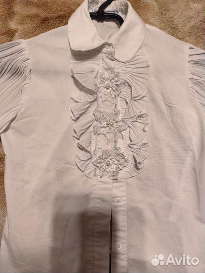 Блузка школьная белая 128