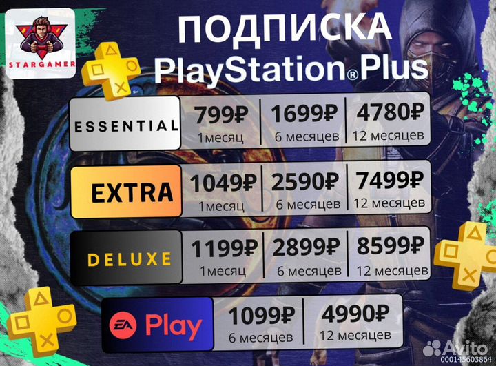 Подписка PS Plus Россия Игры PlayStation PS4 и PS5 (Арт.46423)