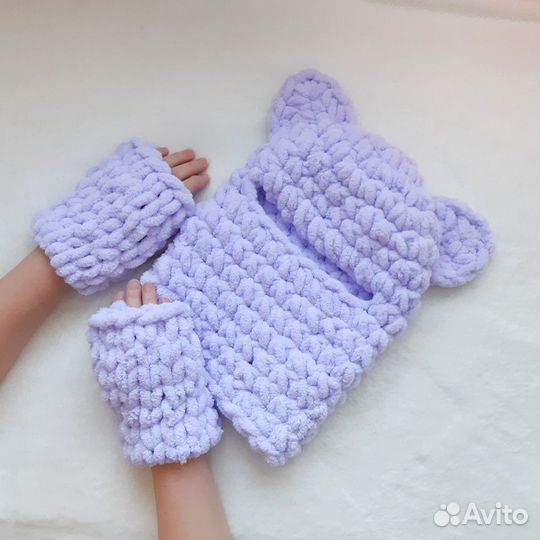 Комплект балаклава и митенки