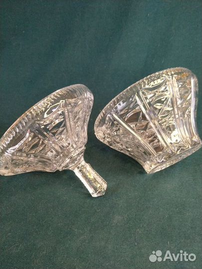 Салатник/конфетница с крышкой хрусталь