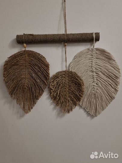 Настенное панно из джута