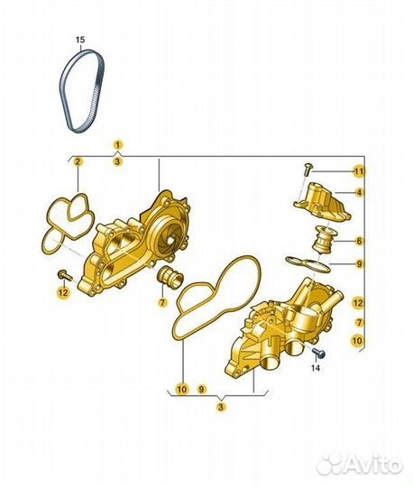 Помпа водяная Skoda Octavia cwva 2017