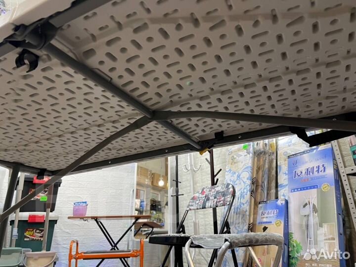 Стол туристический пластиковый складной, 244х76х74