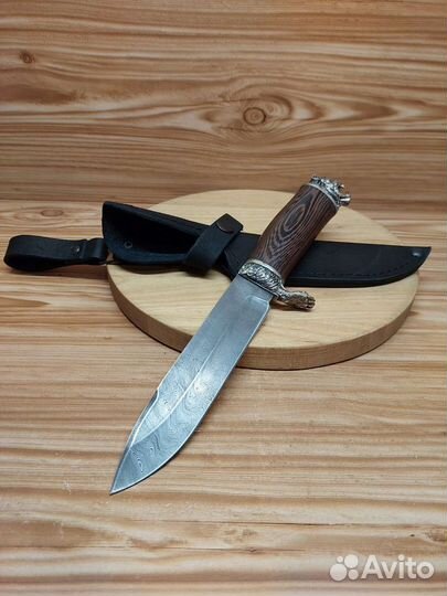 Нож охотничий стaль Дамаск