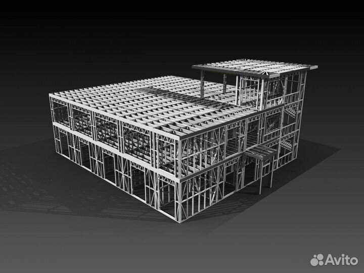 Лстк каркас 2-х этажной гостиницы на 14 номеров