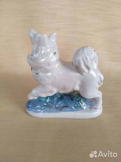 Статуэтка Собака/Лайка Старая Гжель