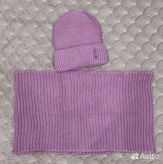 Зимний комплект шапка и снуд (шарф)