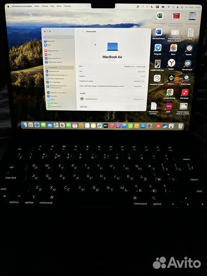 Apple MacBook air 13.6 m2 8 256 20 циклов