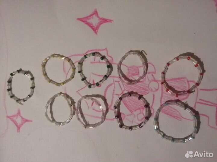 Кольца с стеклярусом