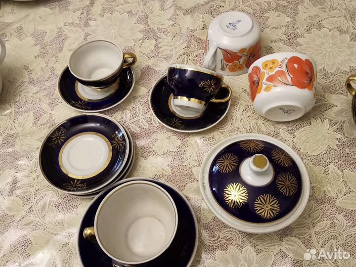 Кобальтовая посуда разная