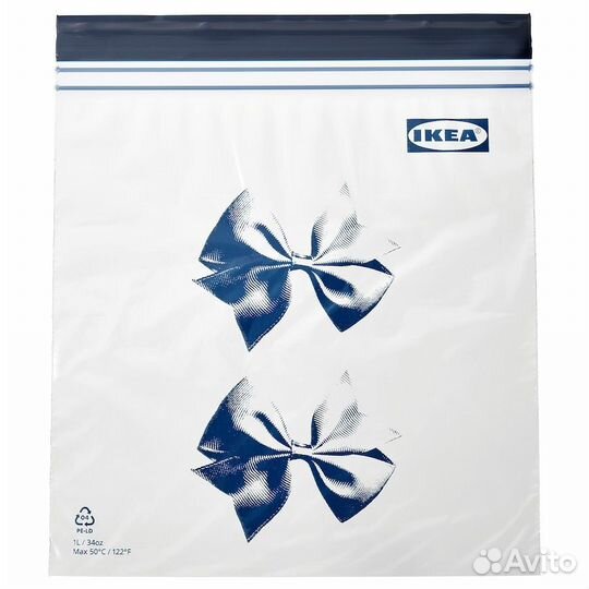 Истад Многоразовый пакет, узорчатый/синий,1 литр