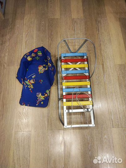 Санки детские с седушкой и веровкой