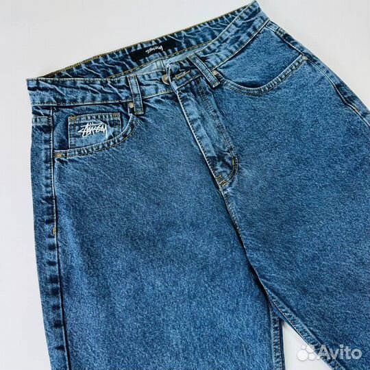 Джинсы бананы мужские stussy