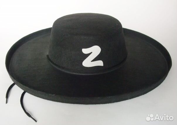 Шляпа карнавальная Зорро Zorro детская и взрослая