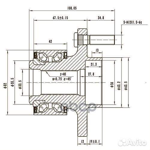 Ступица передняя Z89227R Zikmar
