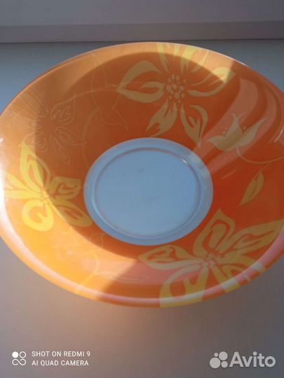 Ваза для фруктов цветное стекло