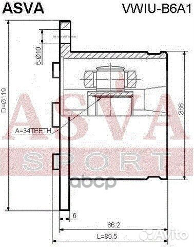 ШРУС внутренний 34x108 vwiub6A1 asva