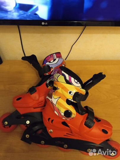 Роликовые коньки+комплект защиты (34-37)