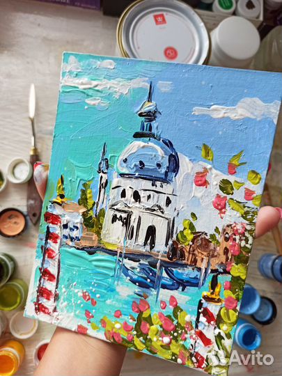 Картина Венеция пейзаж каналы масло живопись город