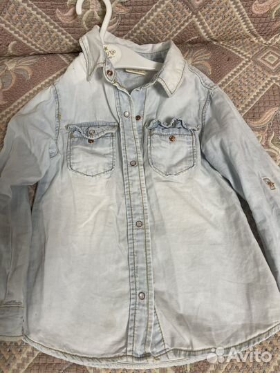 Джинсовая рубашка zara детская