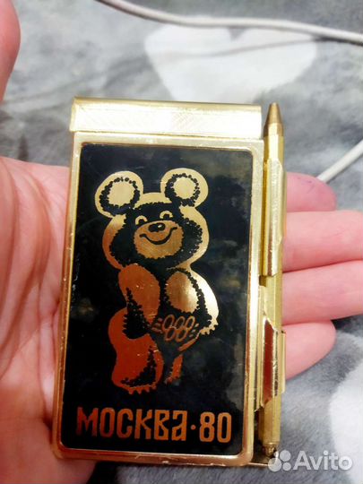 1980 гОлимпийский мишка металл блокнот с ручкой