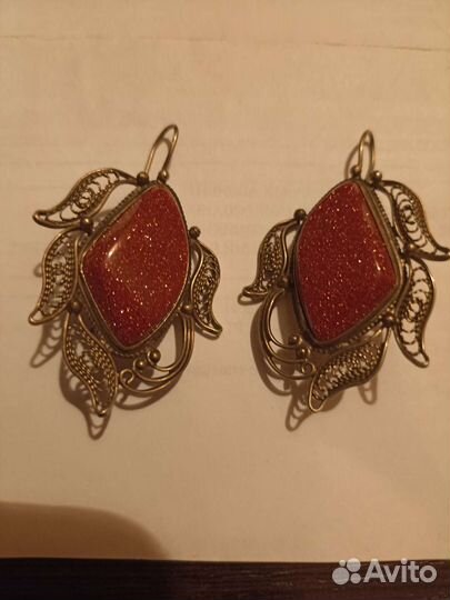 Серебряные серьги СССР винтаж