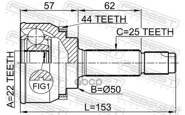 Шрус внешний 0410-004A44 Febest