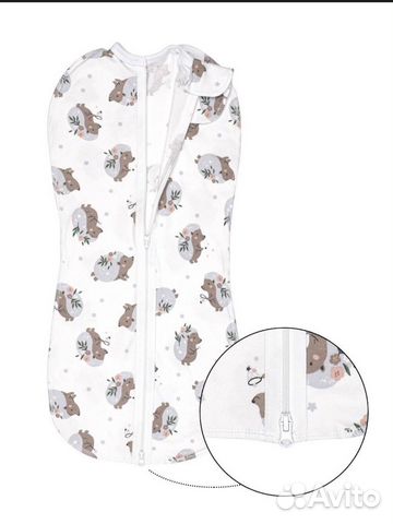 Пеленка кокон на молнии для новорожденных (2шт)
