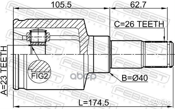 ШРУС ford focus 08-11/C-MAX 07-10 внут.лев. 211