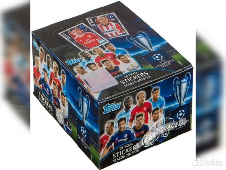 50 пакетиков наклейки topps лч 2015-2016