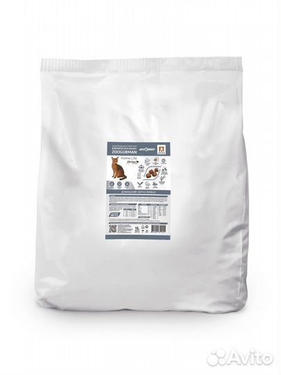 Зоогурман полнорационный сухой корм для кошек, кур