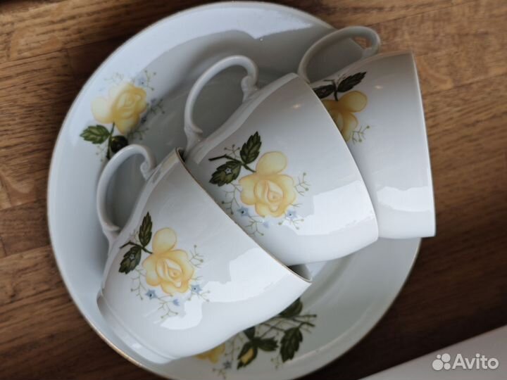 Польский сервиз желтая роза