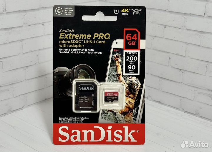 Sandisk Extreme Pro 64Gb Карта памяти MicroSD