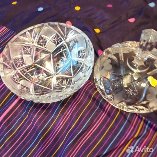 Ваза конфетница богемия хрусталь