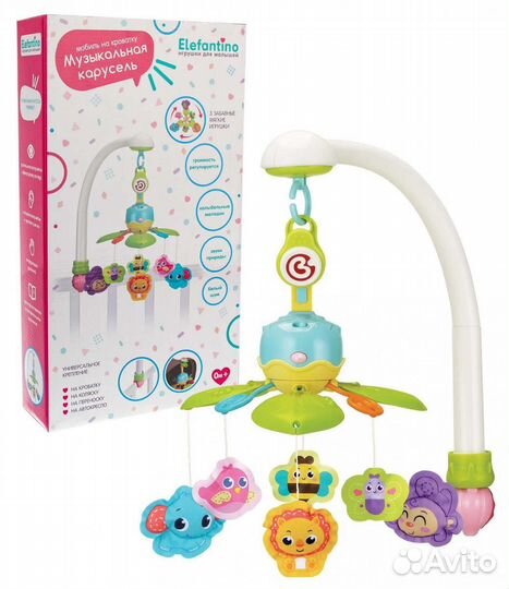 Музыкальная карусель Elefantino звуки природы, кол
