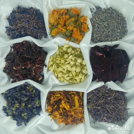 Сухоцветы жасмин, лаванда, роза и др