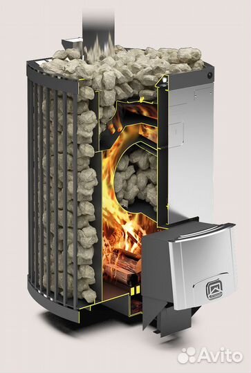 Печь для бани Домна-сетка 20 лк Теплодар
