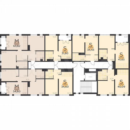 1-к. квартира, 40,1 м², 2/5 эт.