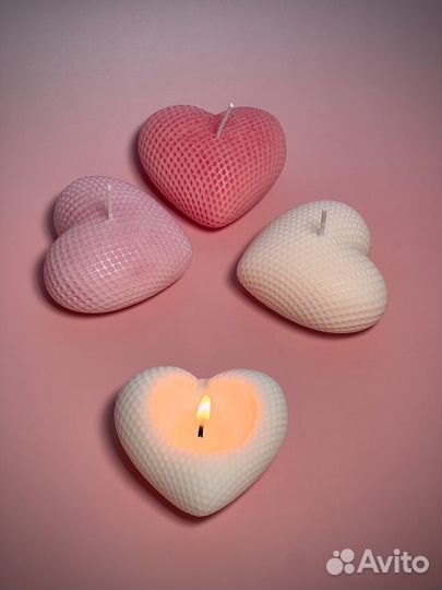 Ароматическая свеча ручной работы сердца