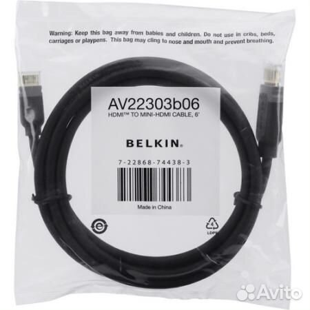 Кабель Belkin hdmi на mini-hdmi (AV22303b06) новый