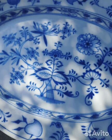 Блюдо Луковый Узор meissen, молочник сахарница лфз