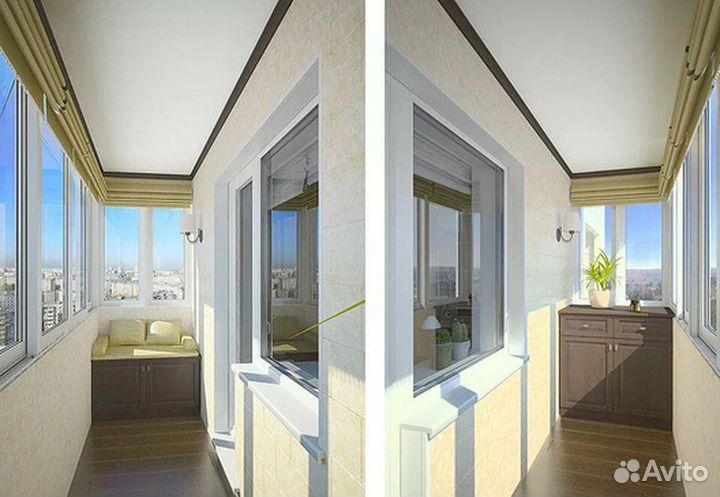 Остекление балконов и лоджий. Отделка балконов