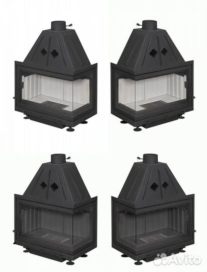 Каминная топка Экокамин Альфа 700 два стекла